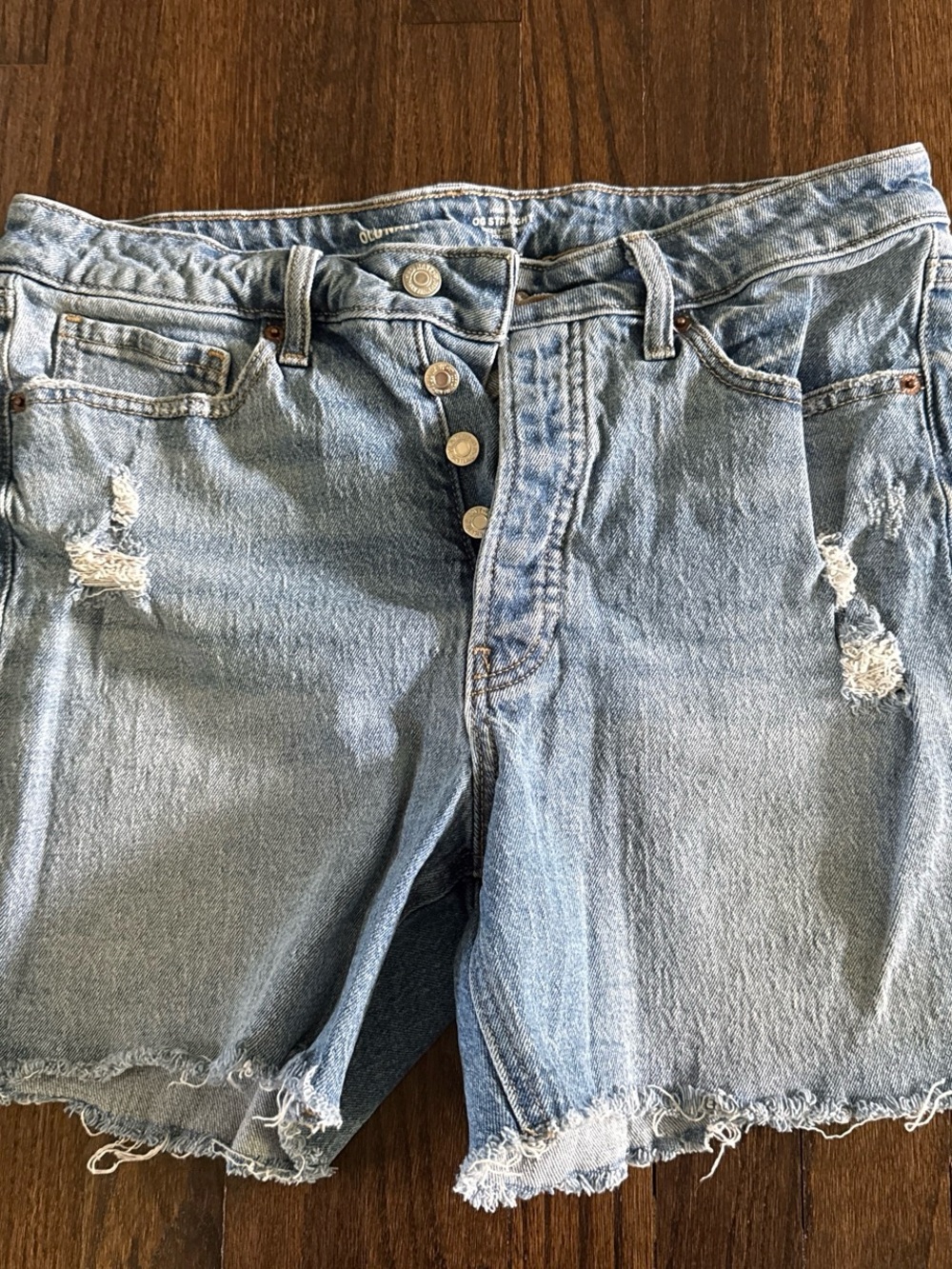 Old Navy Light Blue Distressed Denim Jean Shorts